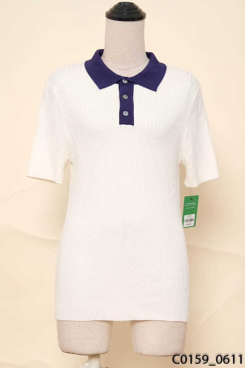 Áo trắng cổ xanh mongtoghi New Tags