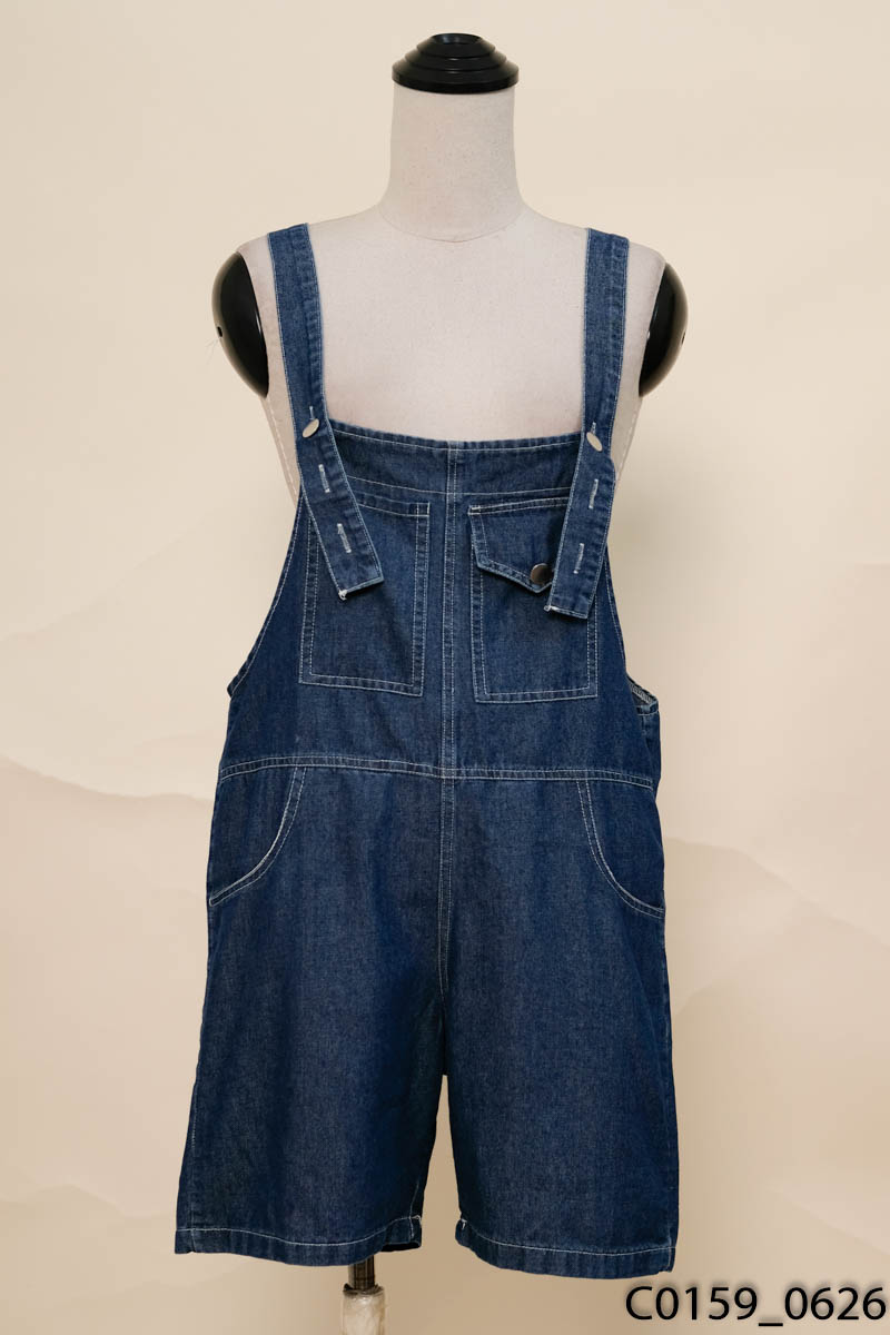 Đầm yếm giả jeans xanh