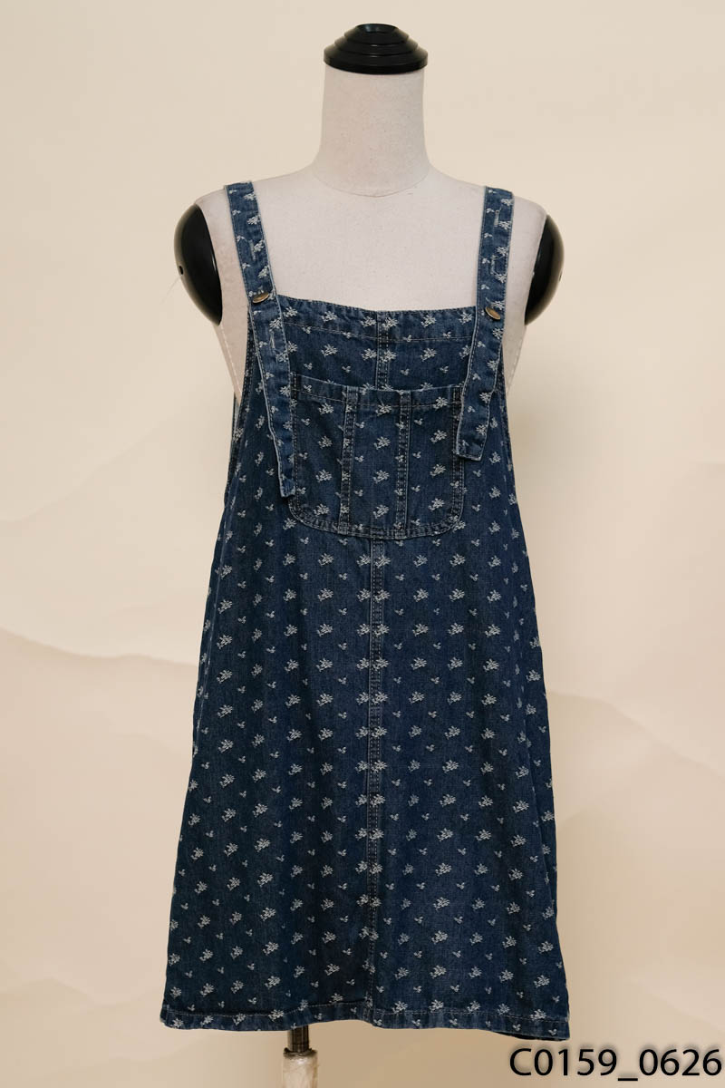 Đầm yếm jeans xanh