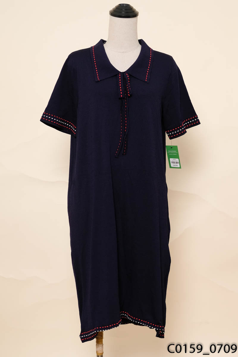 Đầm polo xanh than dáng suông Dkny