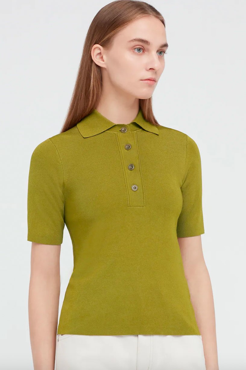 Áo polo xanh cộc tay Uniqlo