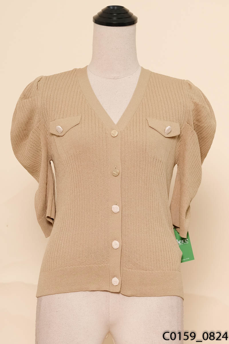 Áo xanh cổ V cộc tay New Tags
