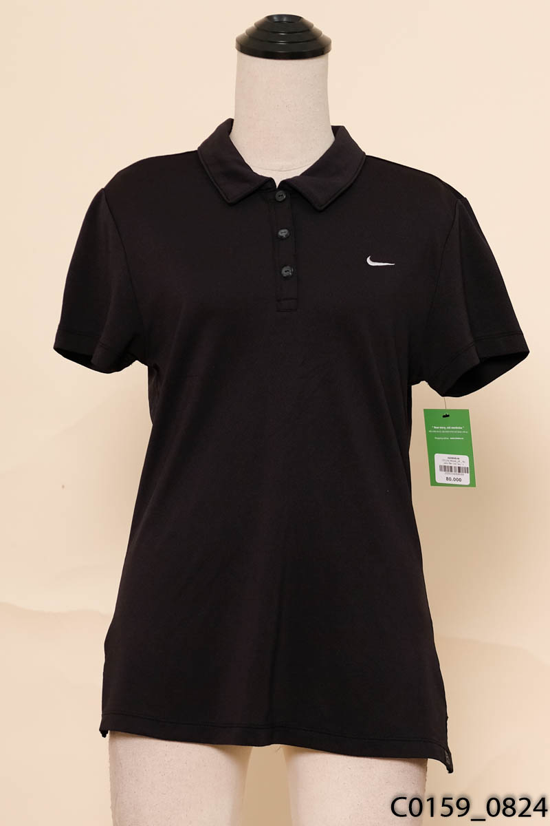 Áo polo đen cộc tay