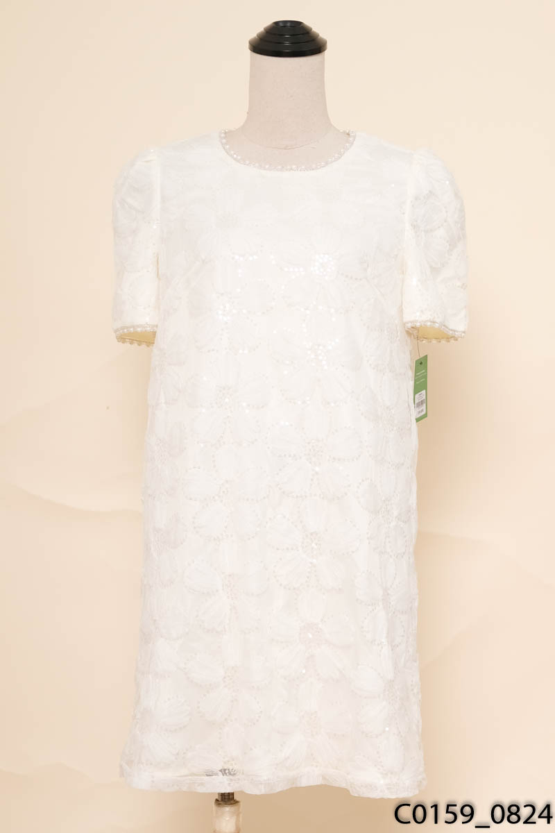 Đầm be phối lưới đính kim sa New Tags
