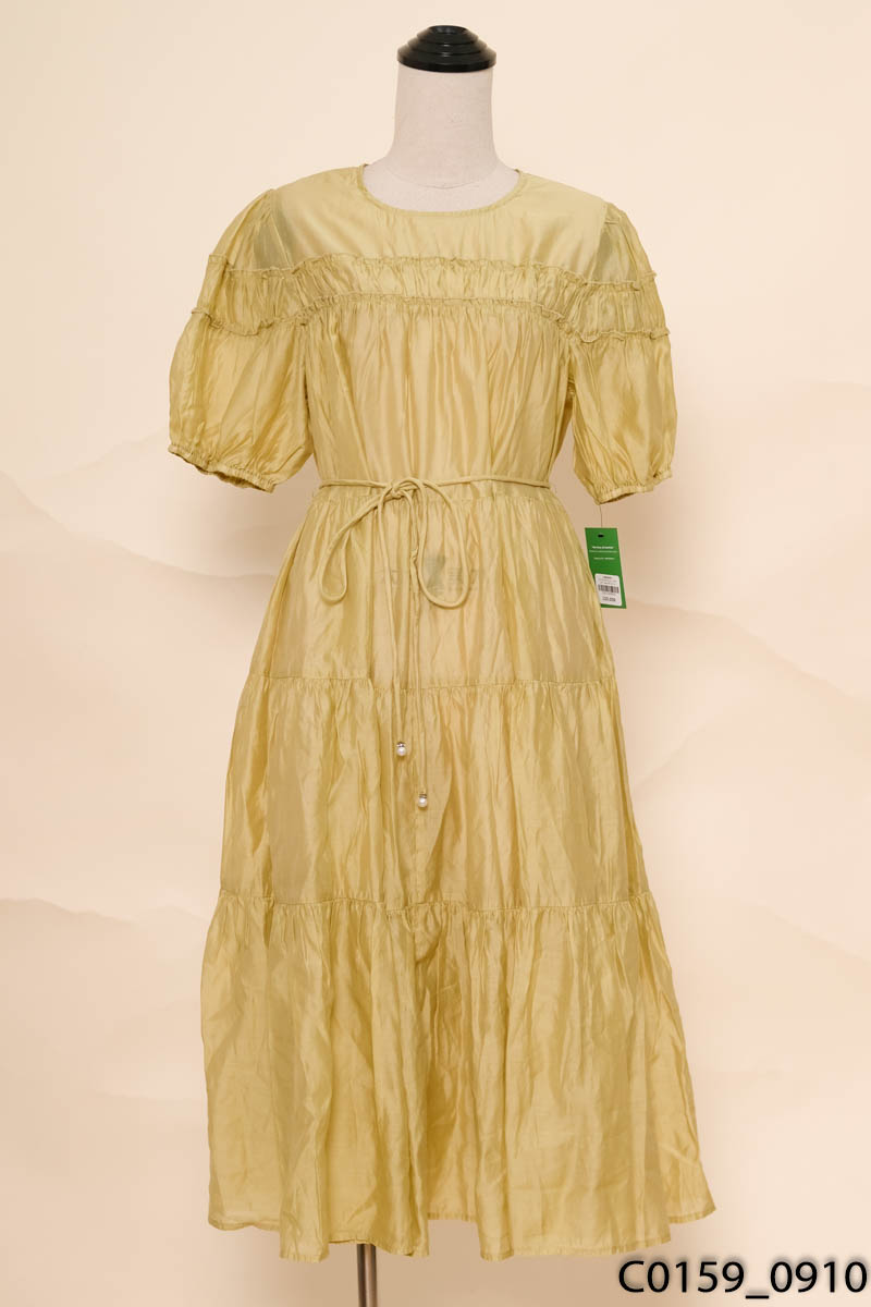 Đầm xanh babydoll cộc tay