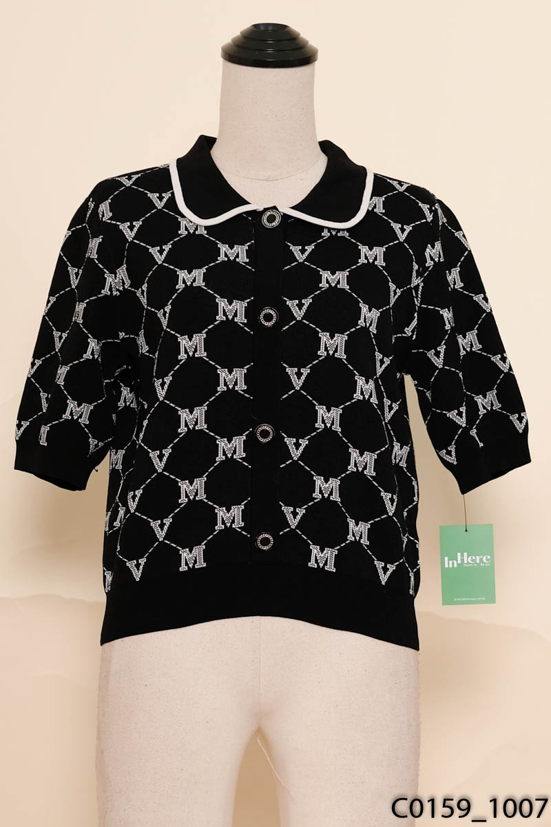 Áo len đen họa tiết trắng VERO MODA