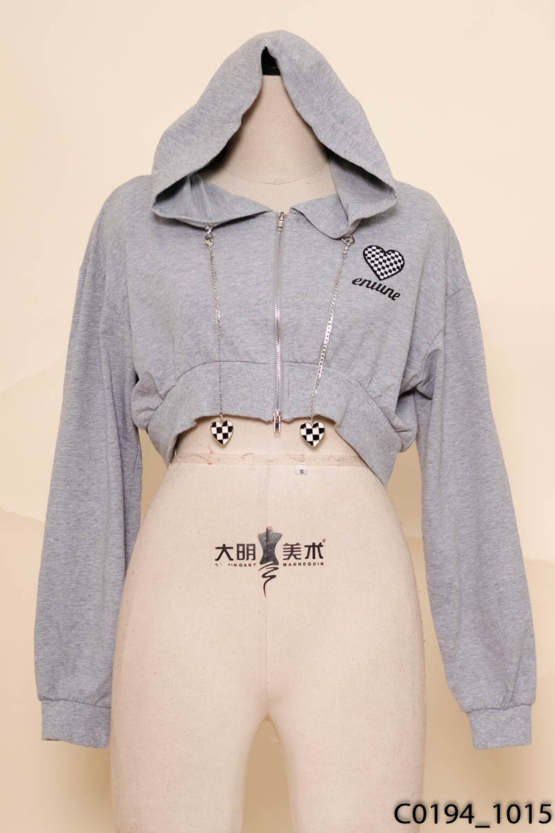 IIEF - Áo khoác xám croptop