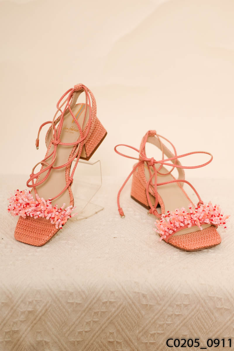 SAM EDELMAN - Giày sandal cao gót hồng