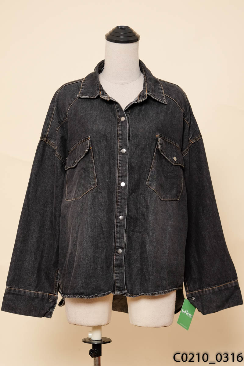 Áo sơ mi jeans đen