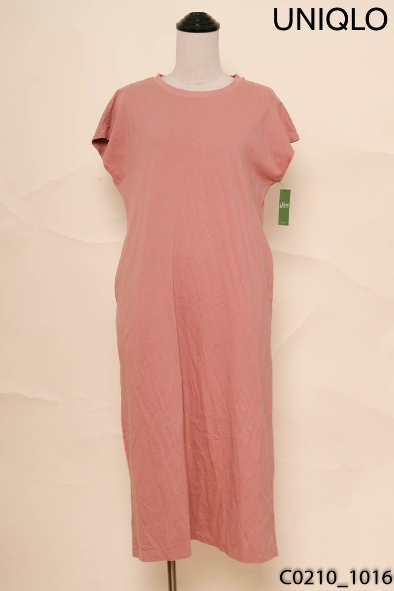 Đầm hồng dáng suông tay hến Uniqlo
