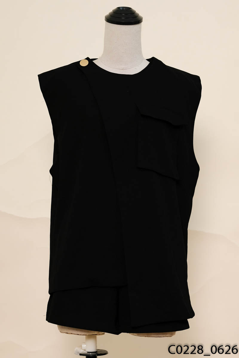 LUST-Set áo gile+quần short đen
