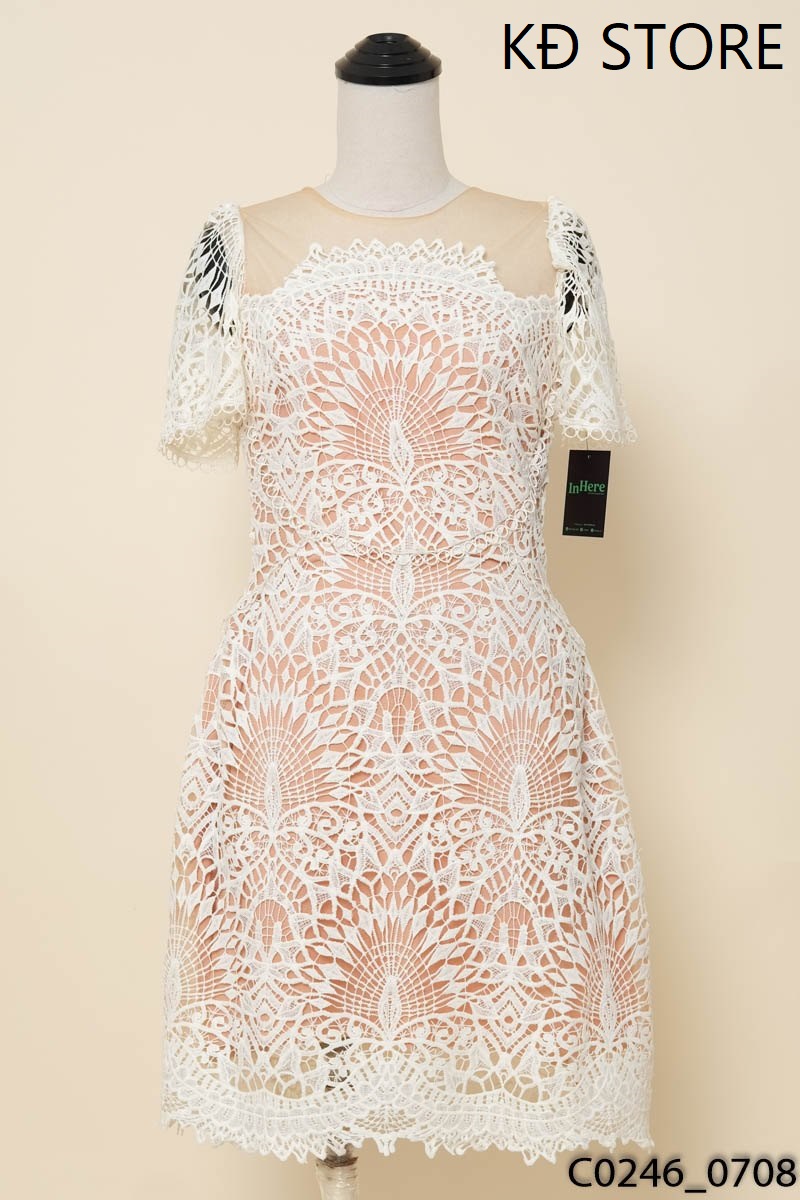 KĐ STORE- Đầm phối lưới nâu New Tags