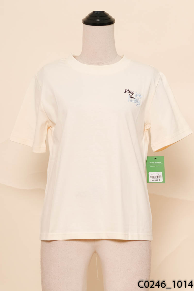 Áo phông be họa tiết New Tags