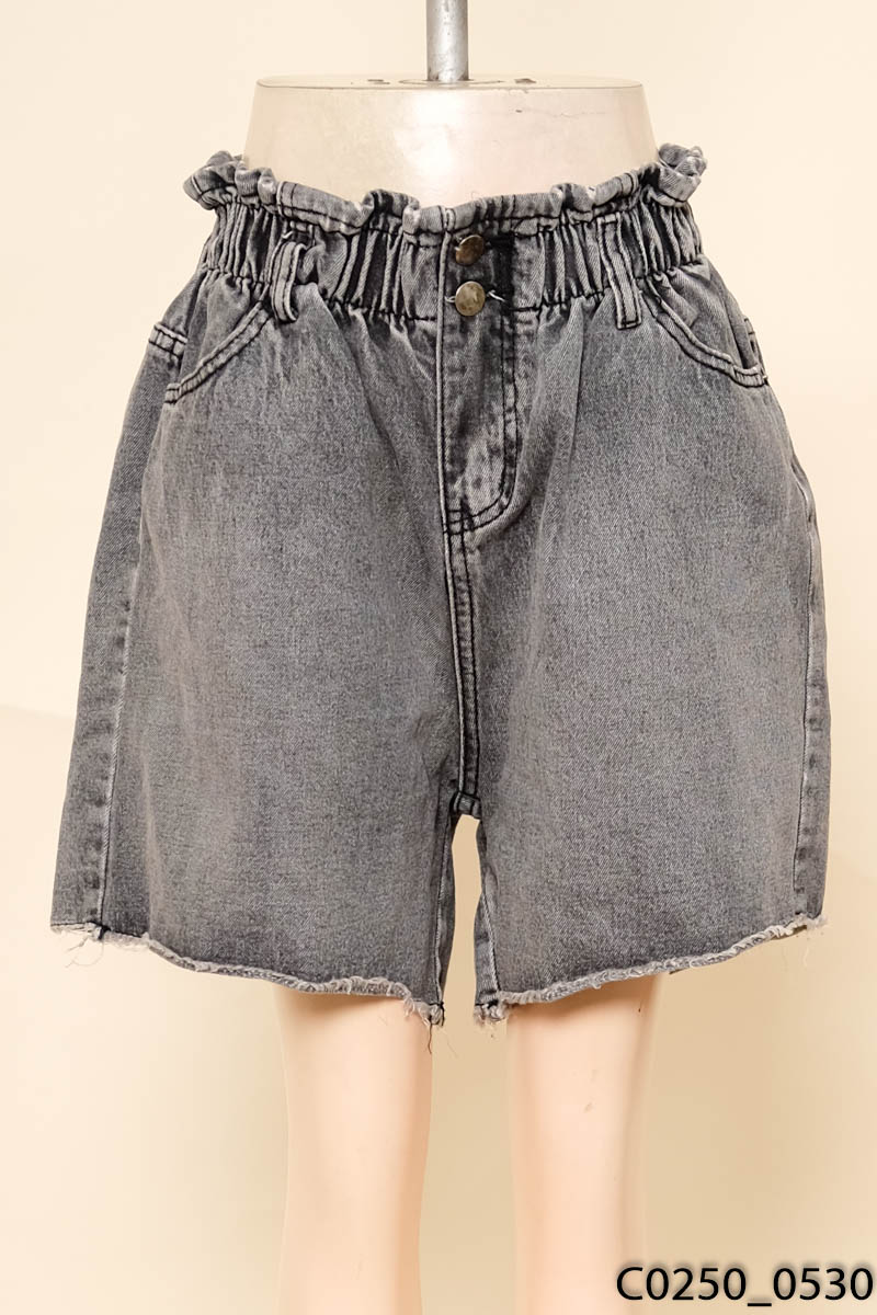 Quần short jeans đen xám