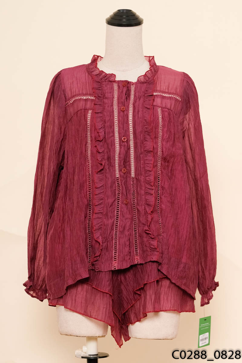 Set áo tím dài tay + quần shorts