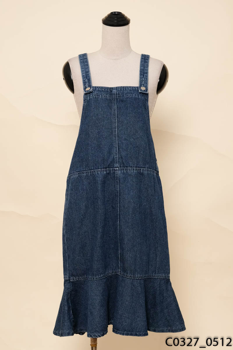 Chân váy yếm jeans xanh