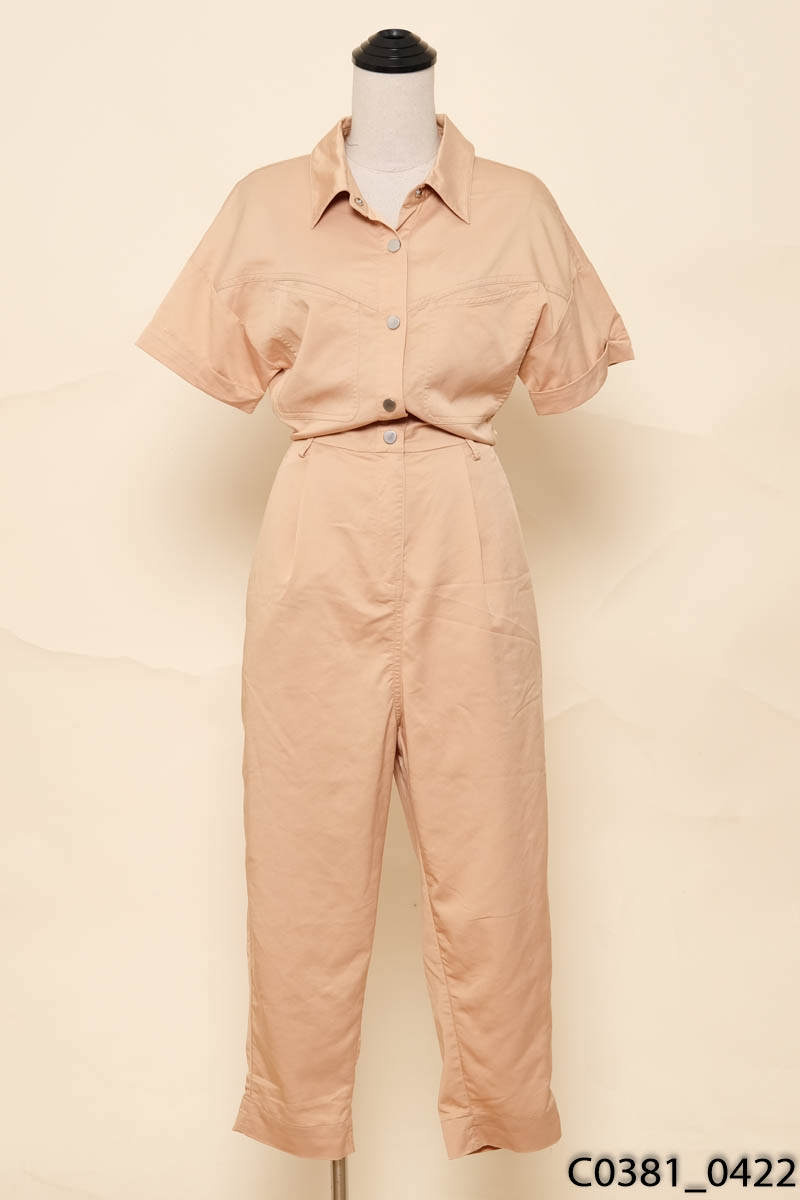 GLORIA-Jumpsuit nâu sáng