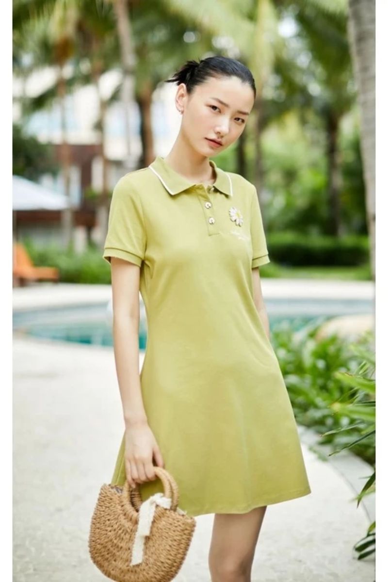 Đầm polo xanh đính đá VERO MODA