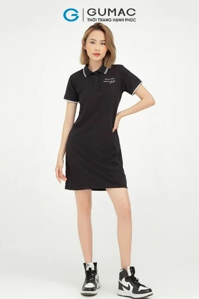 Đầm polo xanh than gumac