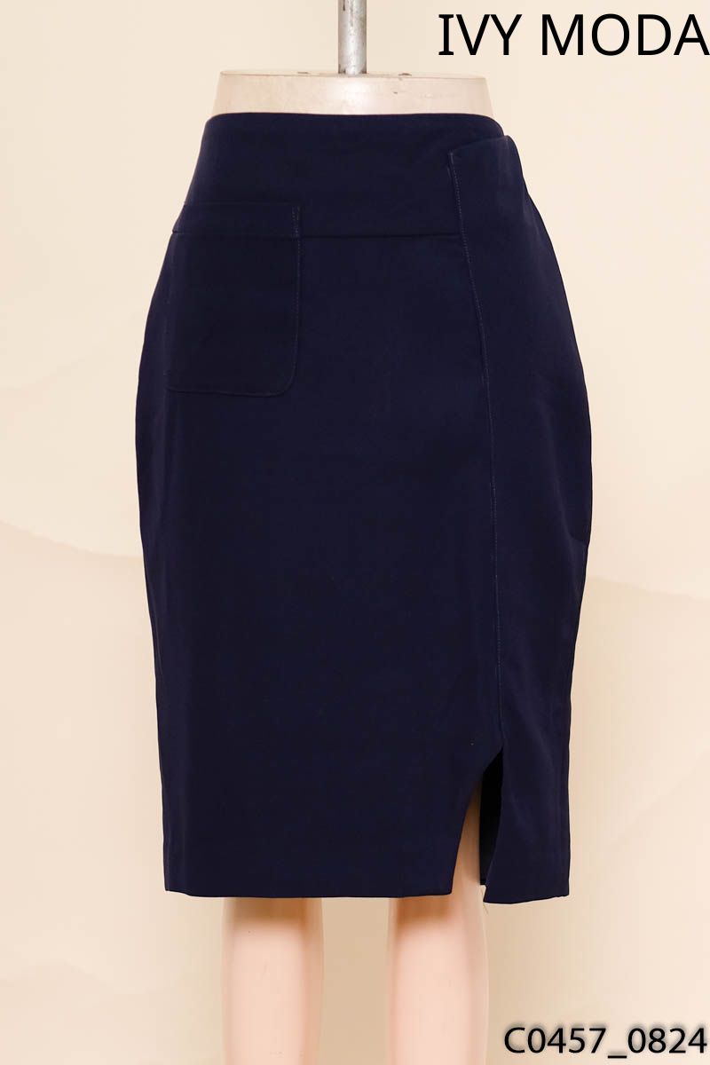 Chân váy xanh than túi kiểu Ivy Moda