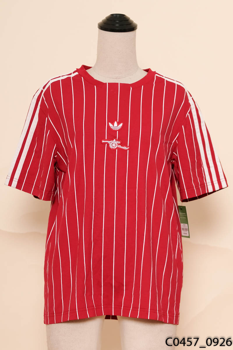 Áo phông đỏ kẻ adidas