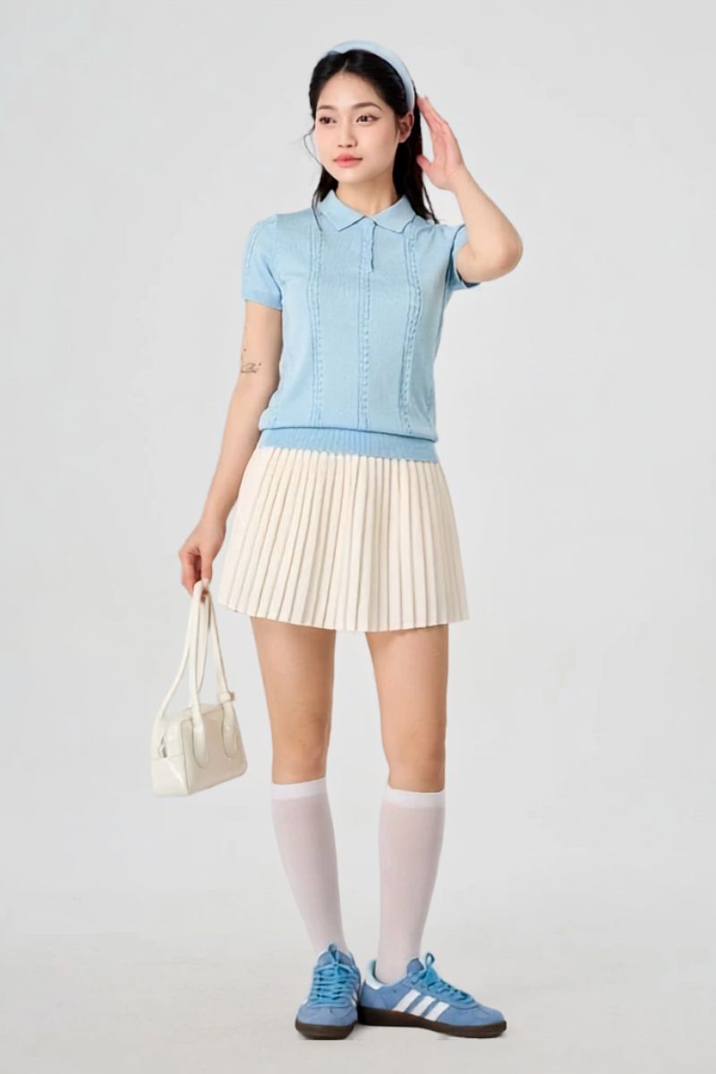 YODY - Chân váy xếp ly be