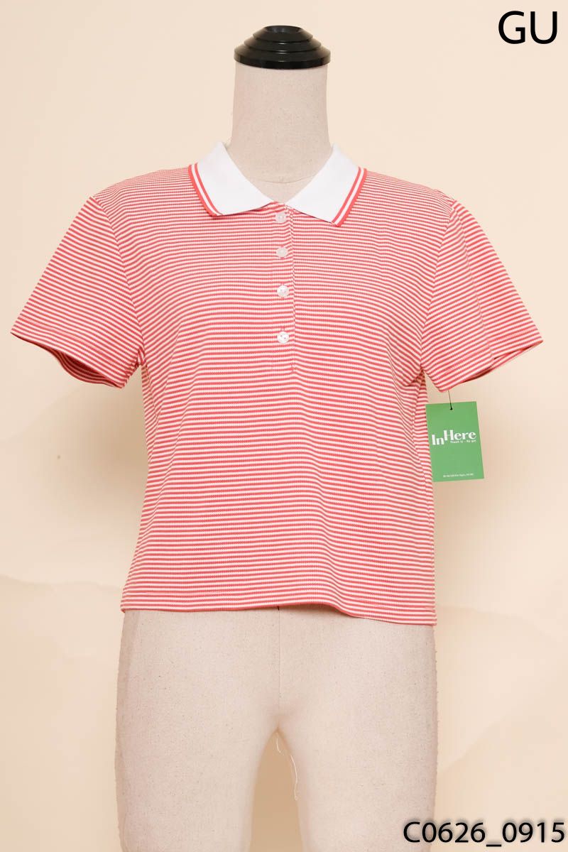 Áo polo đỏ kẻ gu