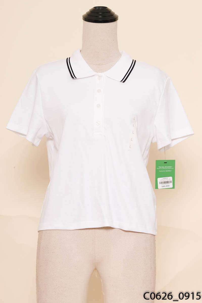 Áo polo trắng gu New Tags