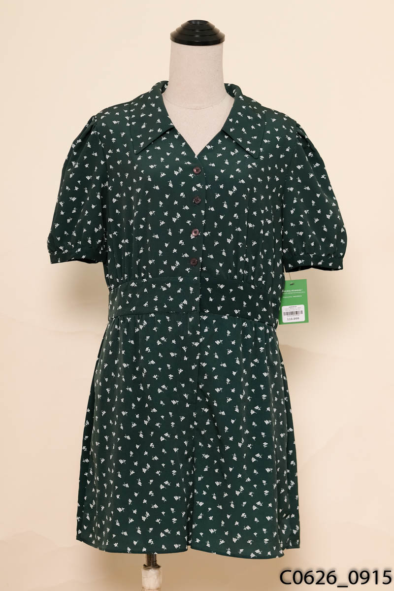 Jumpsuits xanh hoa nhí