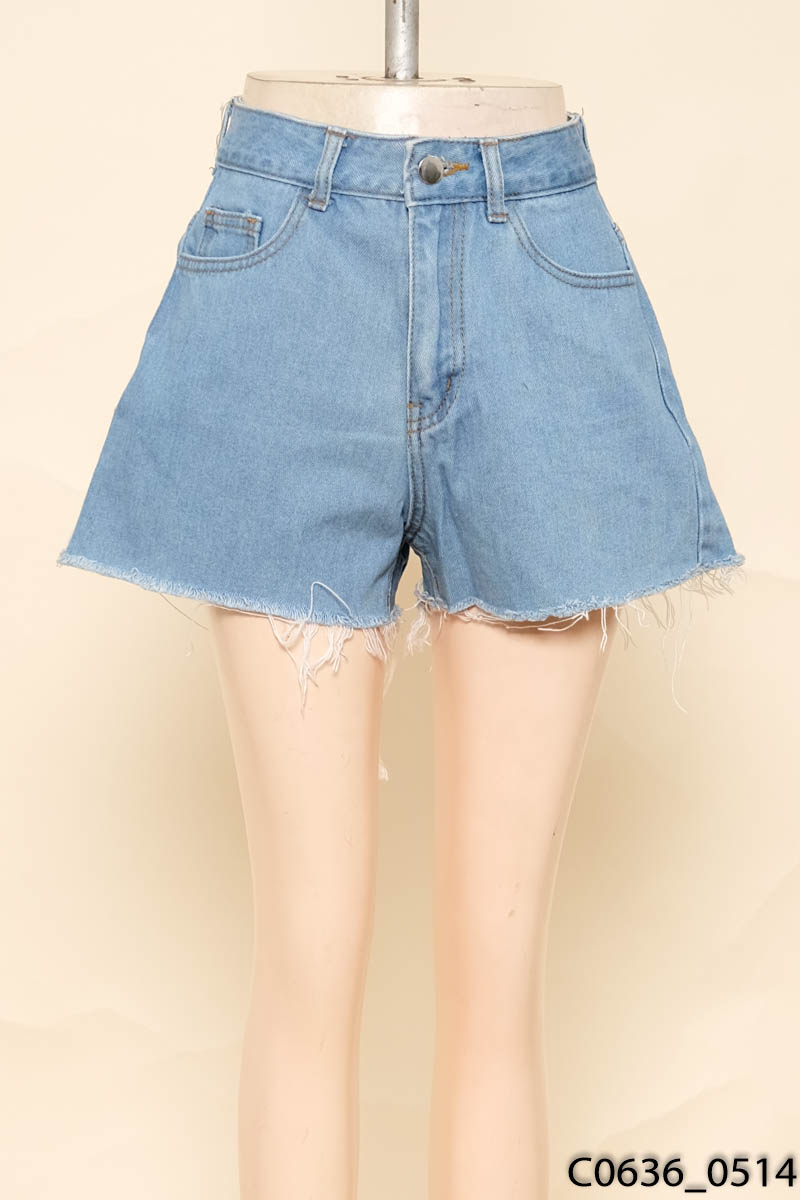 Quần shorts jean xanh