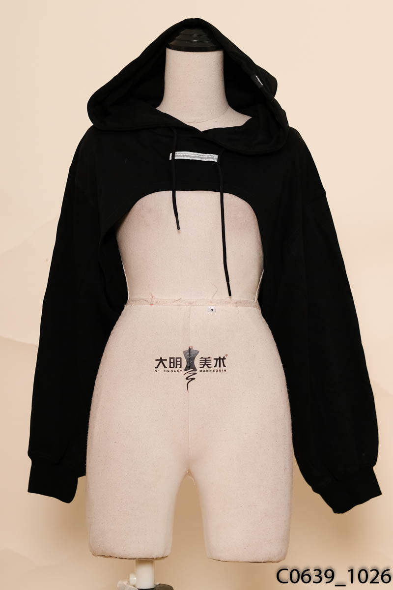 Áo đen dáng ngắn có mũ VERO MODA
