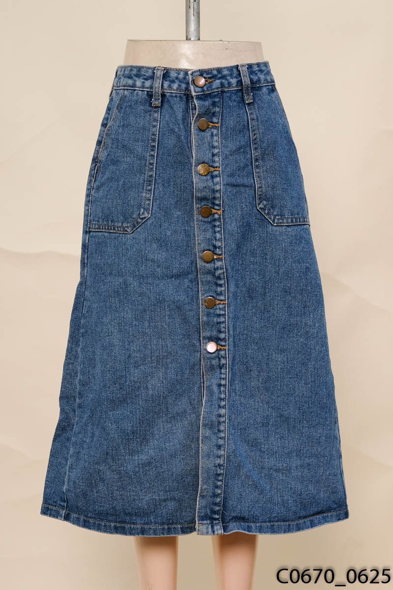Chân váy jeans xanh