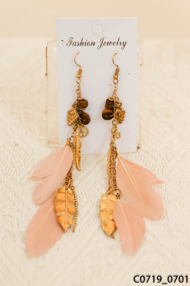 Set 3 khuyên tai lông vũ họa tiết