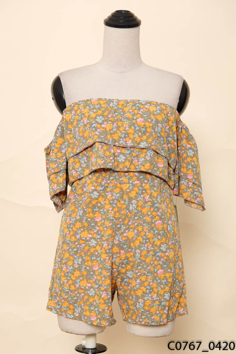 NEW ANN - Jumpsuit xanh họa tiết hoa New Tags