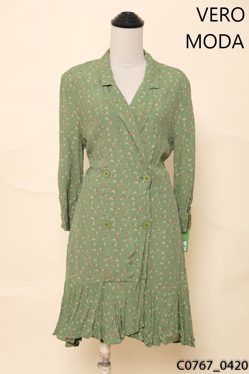 Đầm xanh hoa nhí dài tay VERO MODA