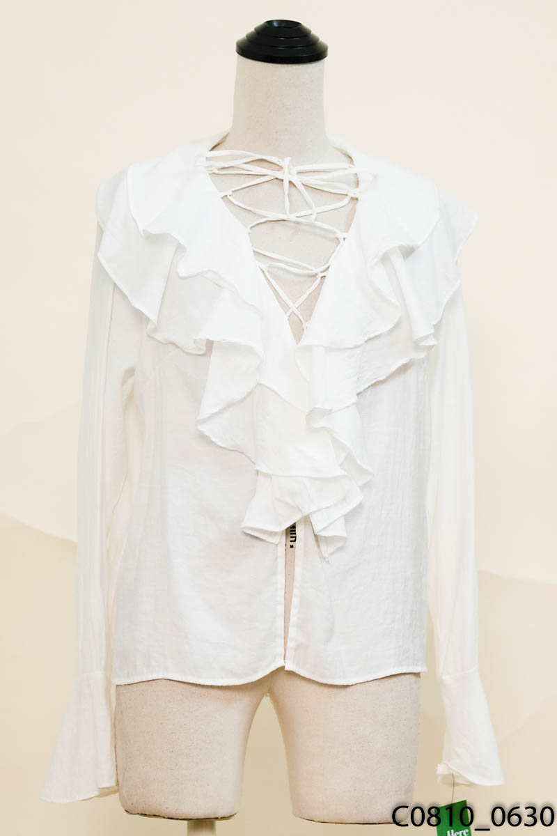 COSY- Áo trắng viền bèo