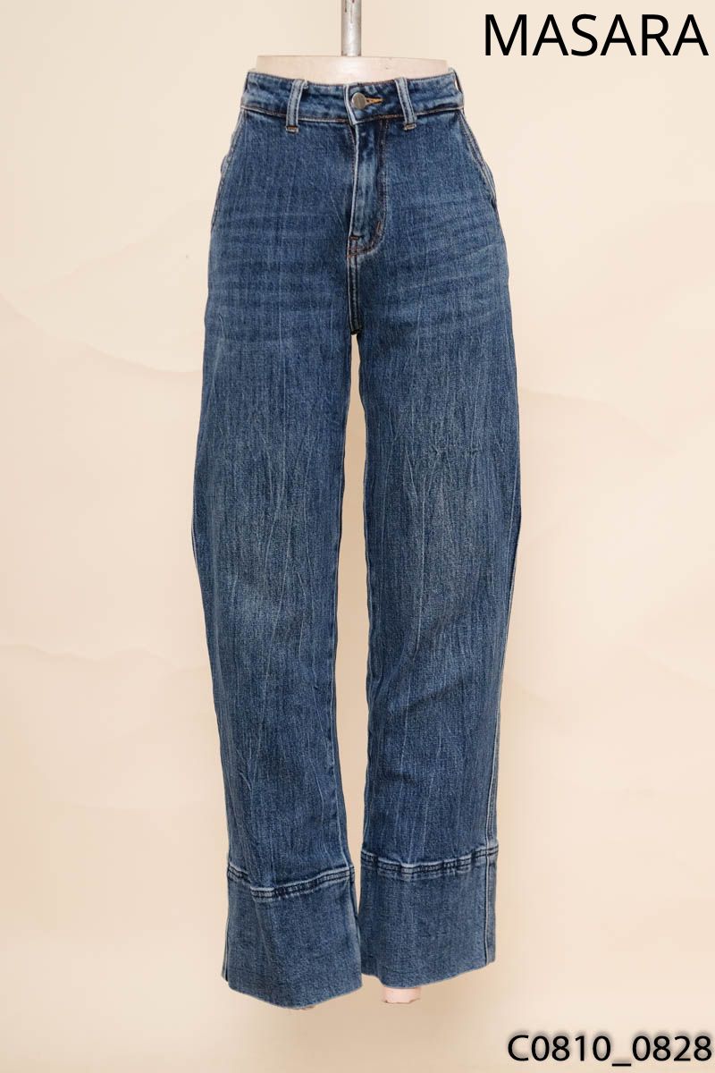 MASARA - Quần jeans xanh ống suông