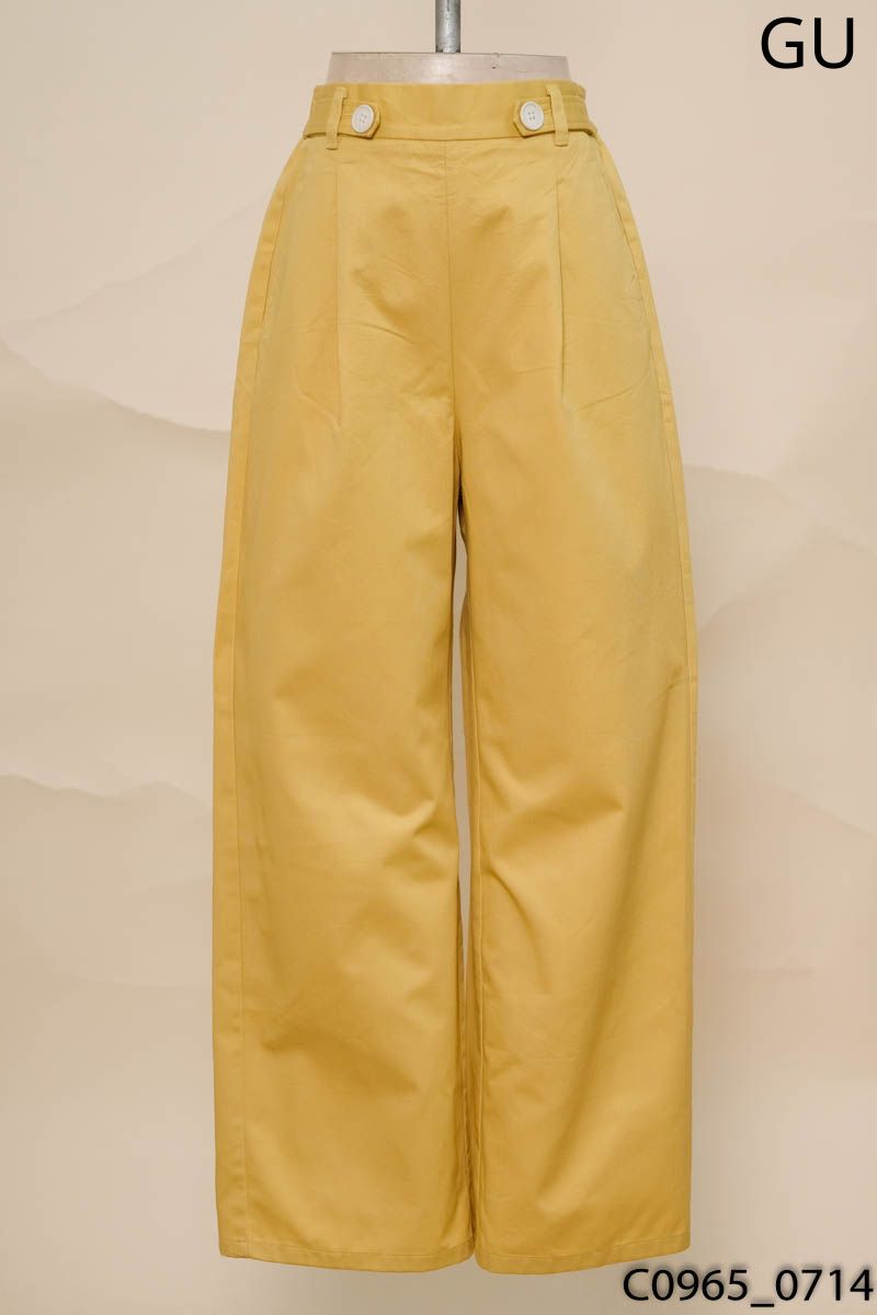 Quần kaki vàng ống rộng gu