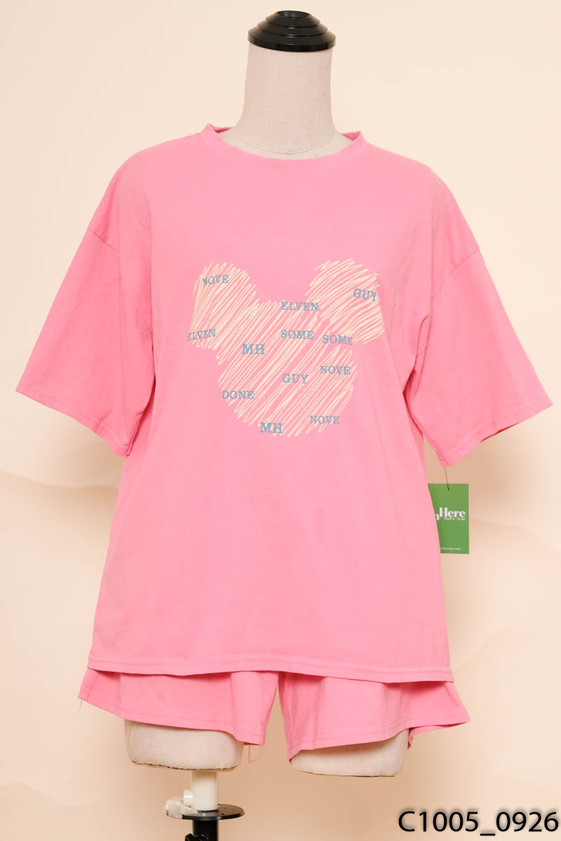 Set áo phông họa tiết + quần shorts