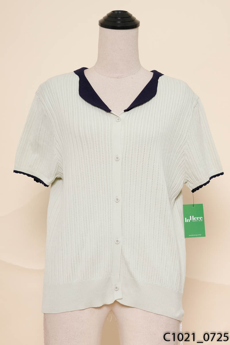 Áo len xanh cộc tay New Tags