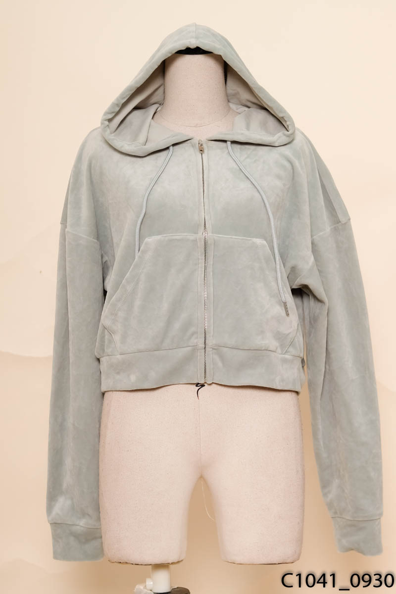 Áo hoodie zip xanh Forever 21
