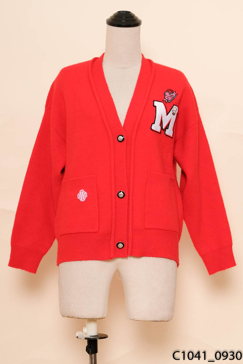 Áo cardigan len đỏ