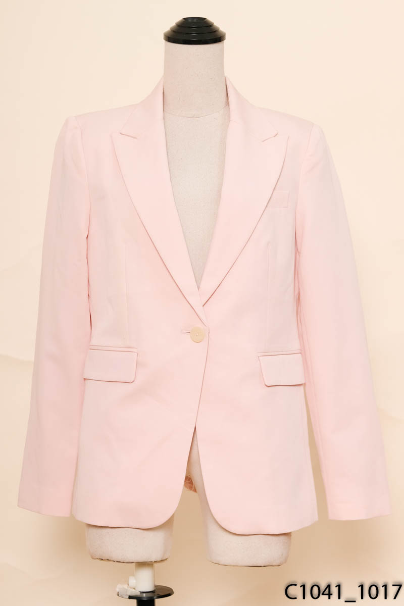 Áo khoác vest hồng dài tay