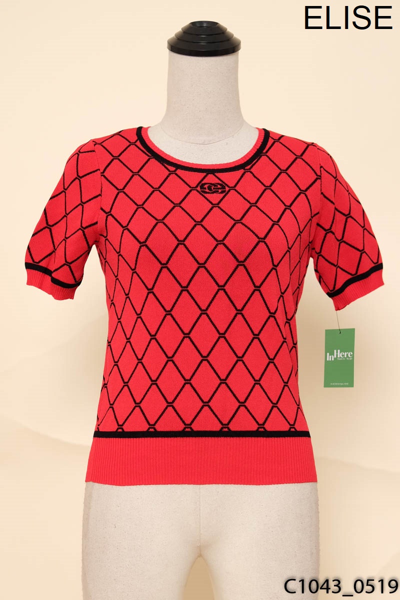 Áo len mongtoghi đỏ Elise