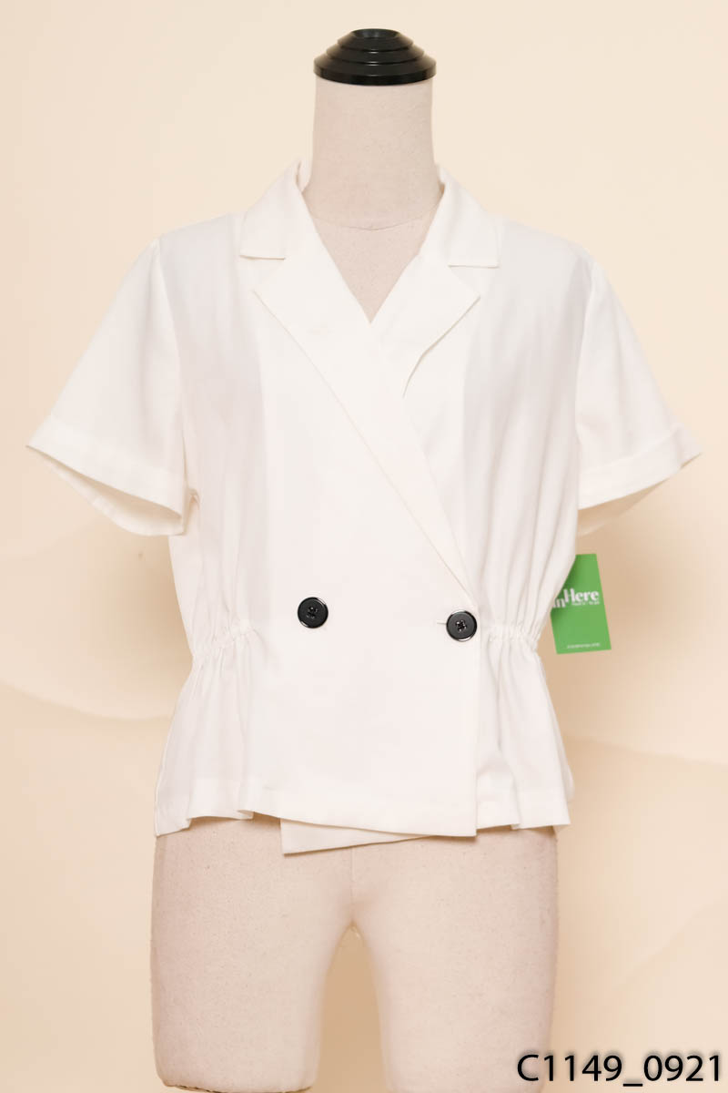 MOSOHALI - Áo trắng cổ vest
