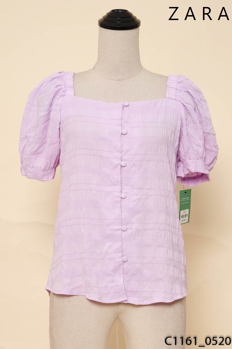 Áo tím cổ vuông Zara