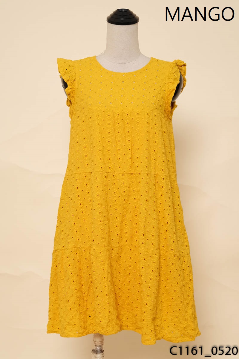 Đầm vàng cam sát nách MANGO