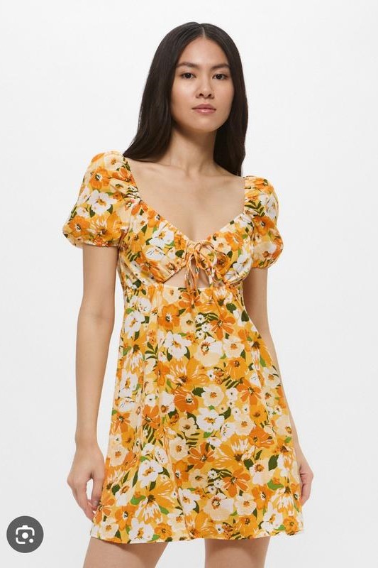 Đầm hoa vàng cam HM New Tags