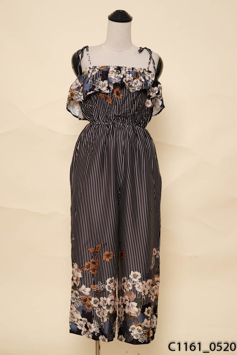 DESIGN BY GHAD-Jumpsuits 2 dây đen kẻ