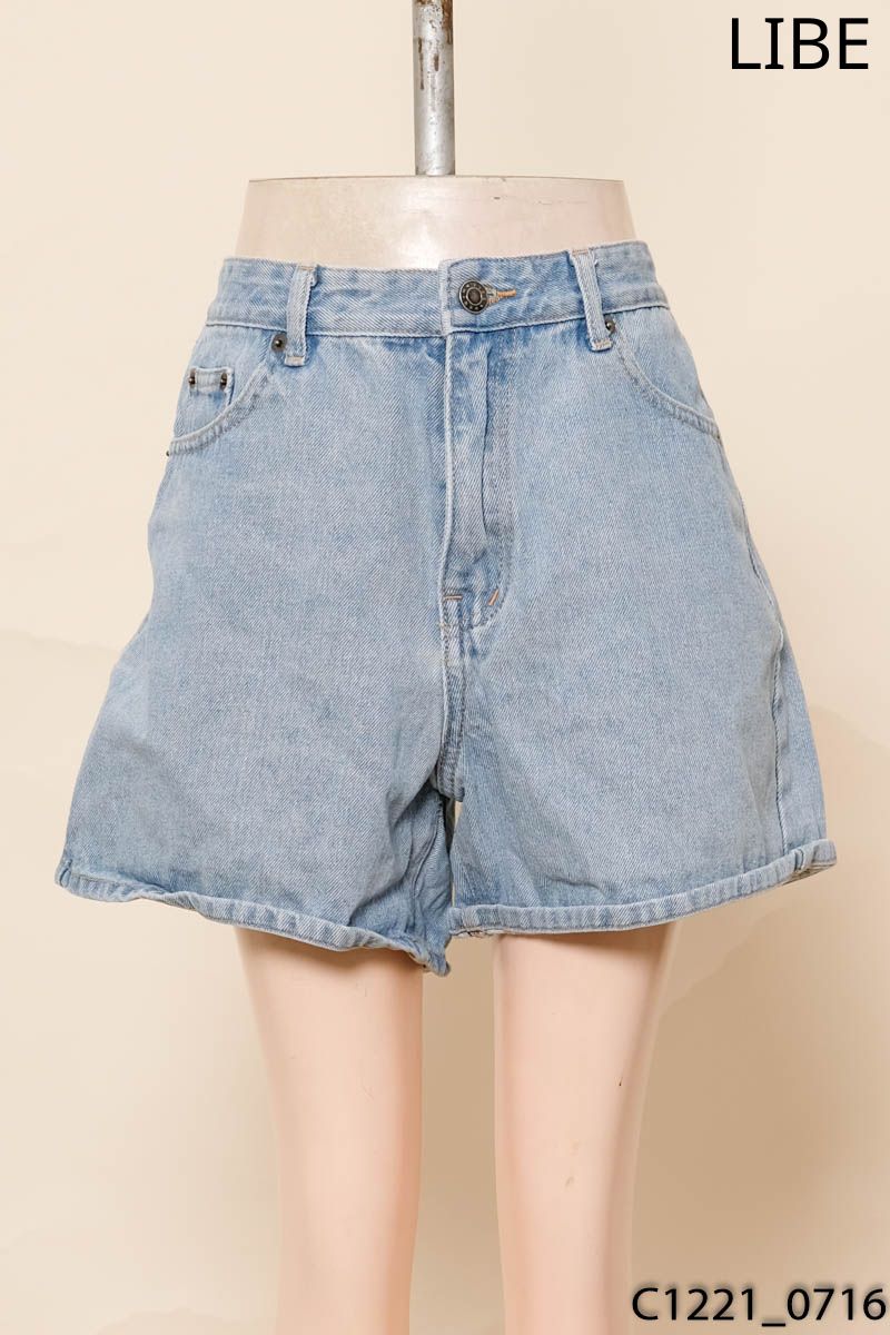 Quần shorts jean xanh libe